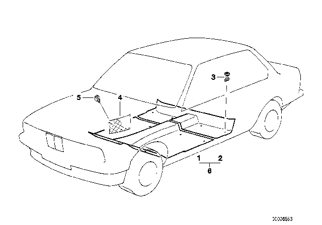 1989 BMW 535i Floor Covering Diagram