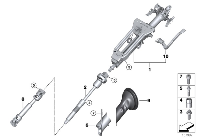 2013 BMW X6 Manually Adjust. Steering Column Diagram for 32306786253