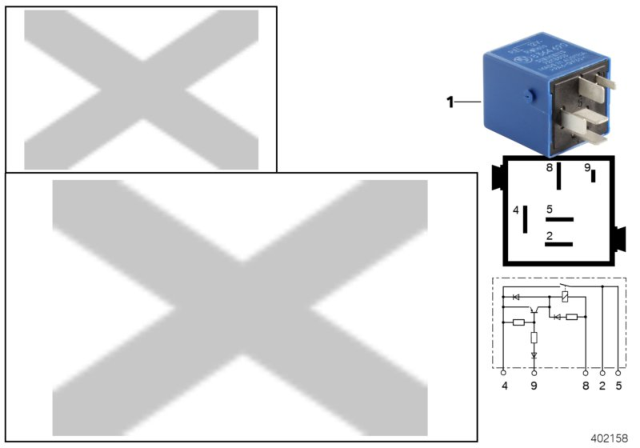 1998 BMW Z3 M Relay W/Make Function, Violettblau Diagram