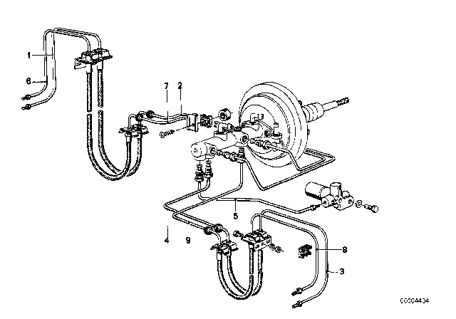 1978 BMW 630CSi Brake Pipe Diagram for 34321108031