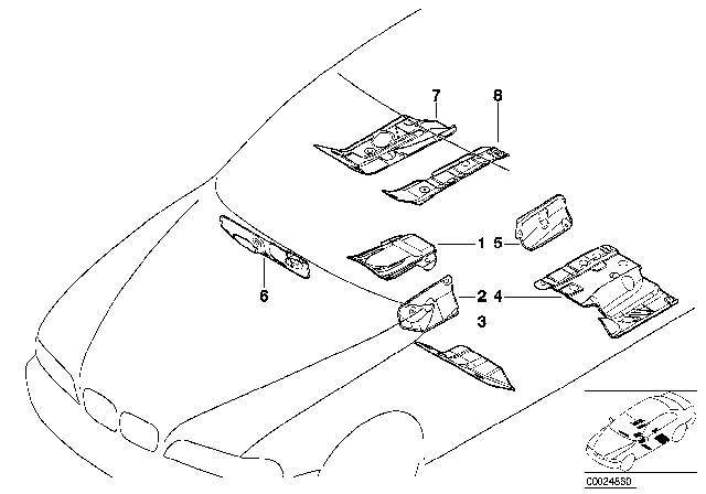 2003 BMW M5 Inner Floor Panel Multilayer Damping Diagram