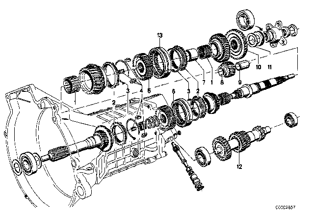 1981 BMW 320i Reverse Gear Wheel Diagram for 23221202228