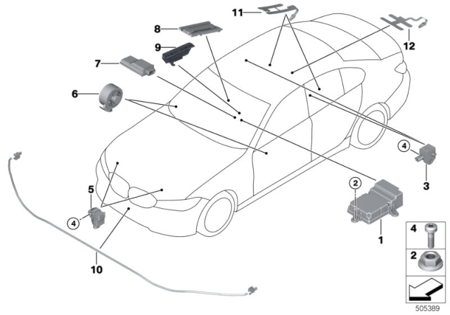 2019 BMW 330i xDrive SENSOR MAT, SEAT, REAR, OUTE Diagram for 65779476628