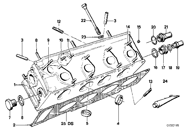 1977 BMW 320i Cylinder Head & Attached Parts Diagram