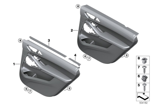 2019 BMW X7 Door Trim, Rear Diagram