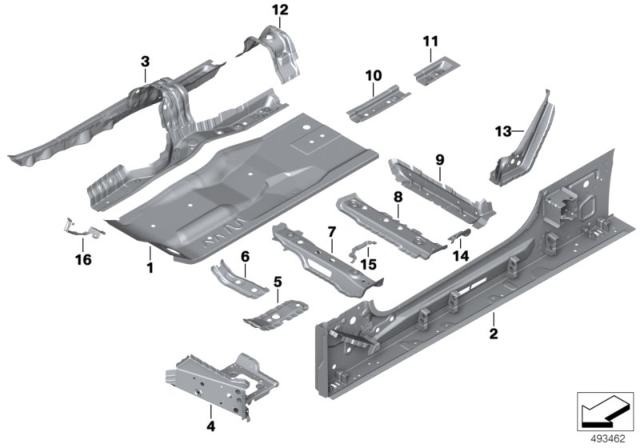 2020 BMW M850i xDrive Floor pan Assembly Diagram