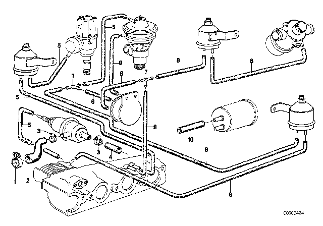 1975 BMW 530i Emission Control Diagram 2