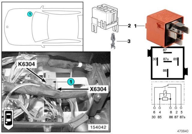 2006 BMW X5 Relay, Secondary Air Pump Diagram