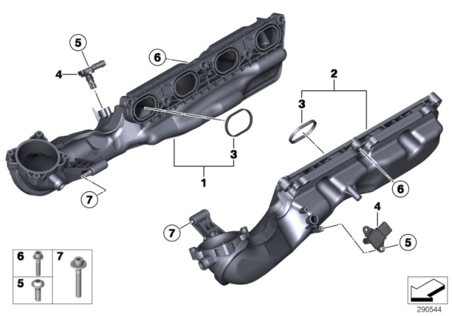 2013 BMW 650i Intake Manifold System Diagram