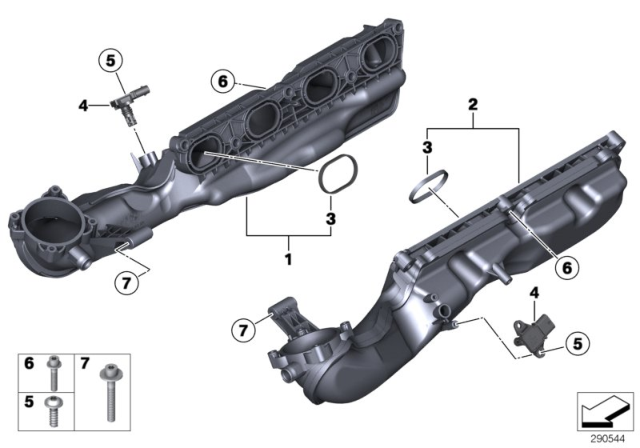 2014 BMW X5 Intake Manifold System Diagram