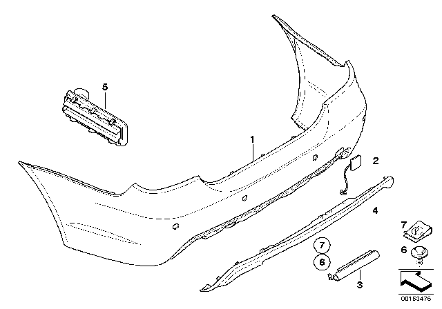 2008 BMW 550i M Trim Panel, Rear Diagram