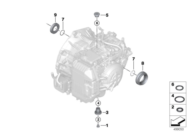 2020 BMW X2 SHAFT SEAL, OUTPUT SHAFT Diagram for 24278699896