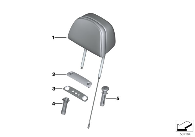 2019 BMW X5 Seat, Front, Head Restraint Diagram