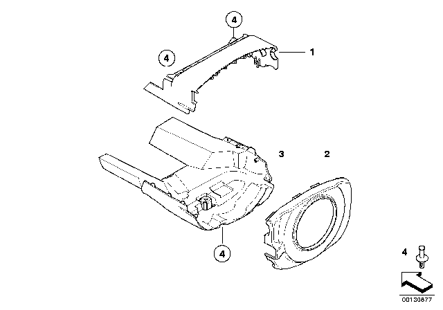 2008 BMW 650i Steering Column Trim Diagram