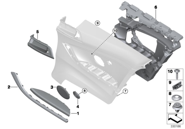 2019 BMW 440i xDrive Accent Strip, Rear Right Diagram for 51438063962