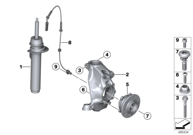 2014 BMW 328i xDrive Front Left Spring Strut Diagram for 31316791557