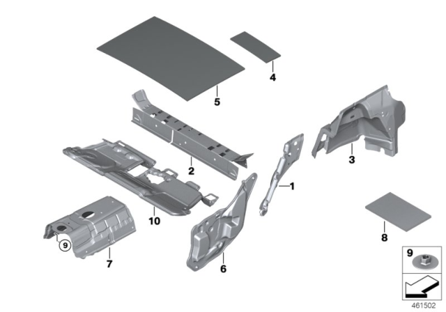 2018 BMW X1 Sound Instrument.,Wheel Arch,Luggage Compartment.Right Diagram for 51487331494