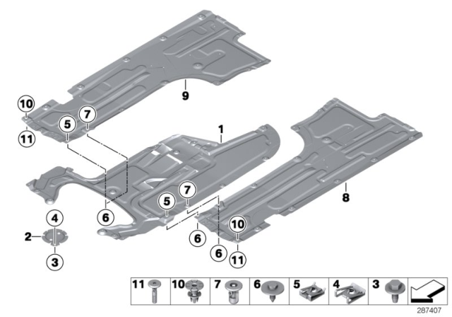 2017 BMW 640i xDrive Gran Coupe Underbody Paneling Diagram