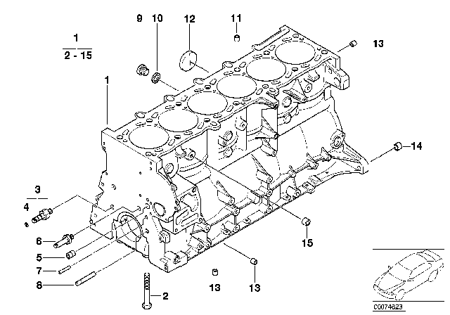 2002 BMW M3 Engine Block & Mounting Parts Diagram 1