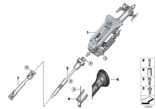 2012 BMW X5 M Steering Column, Electrical / Steering Spindle Diagram