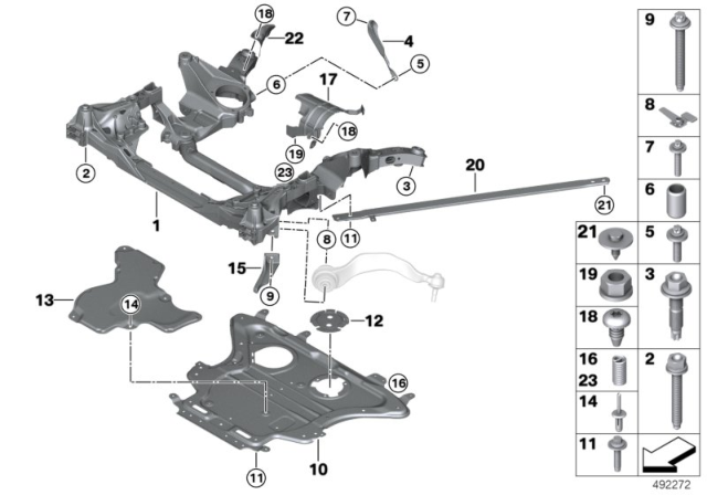 2020 BMW M850i xDrive Front Axle Support Diagram