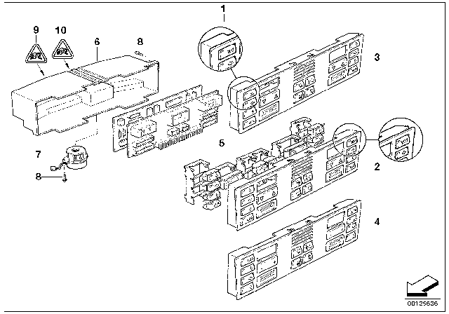 1995 BMW 750iL Automatic Air Conditioning Control Diagram