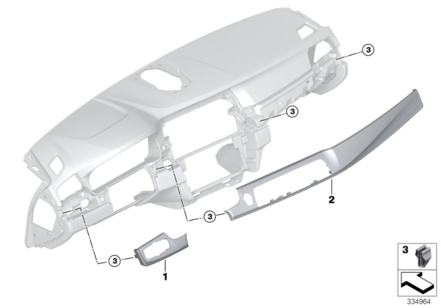2014 BMW 528i Decorative Trims, Instrument Panel Diagram