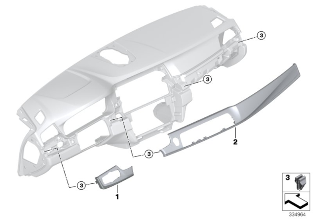 2016 BMW 528i Decorative Trims, Instrument Panel Diagram