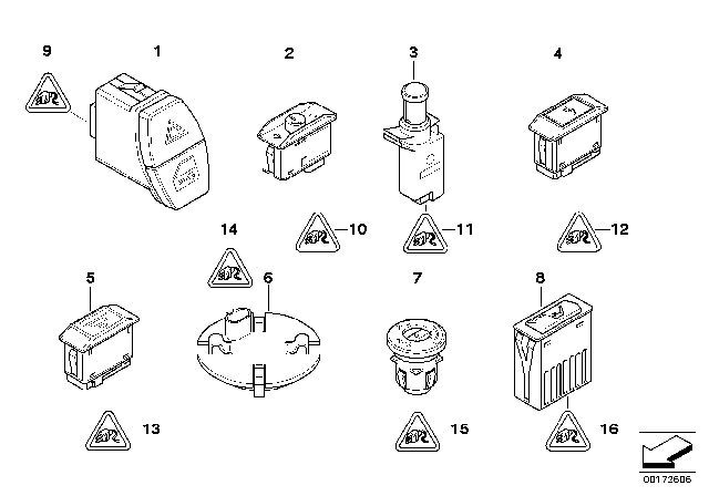 2007 BMW X3 Various Switches Diagram