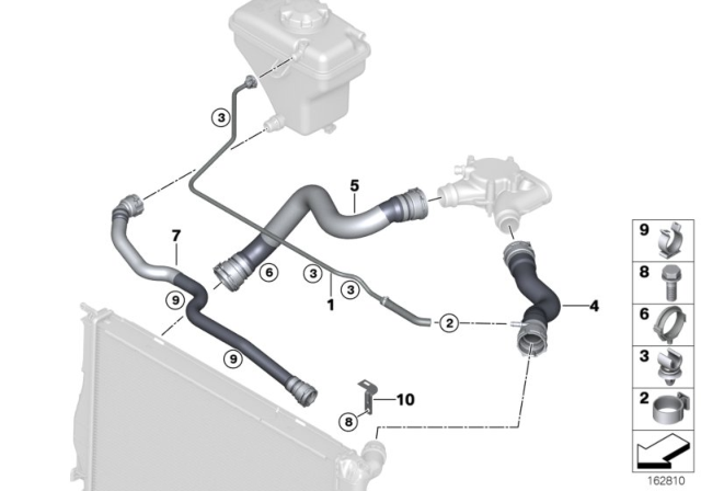 2013 BMW M3 Cooling System - Water Hoses Diagram