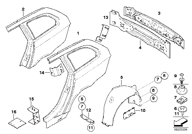 2010 BMW 535i xDrive Cover, Wheel Housing, Rear Left Diagram for 51717061245