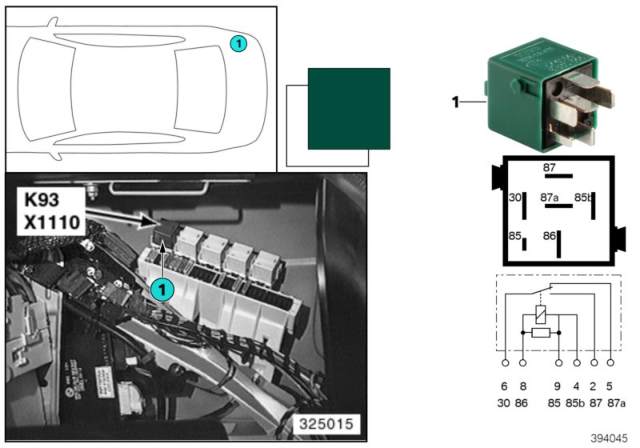 2001 BMW 525i Relay, Load-Shedding Terminal Diagram 2