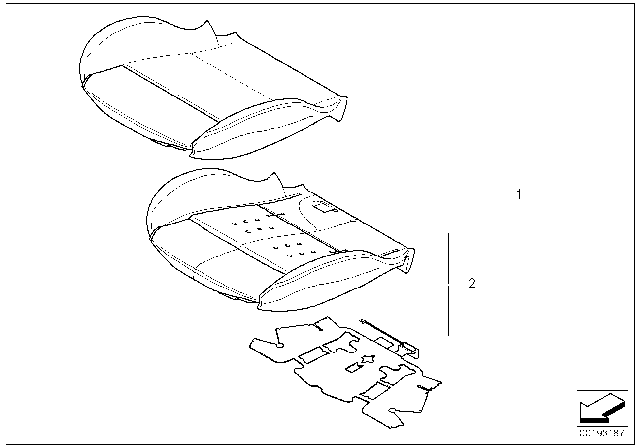 2008 BMW 328xi Seat, Front, Cushion & Cover Diagram 2