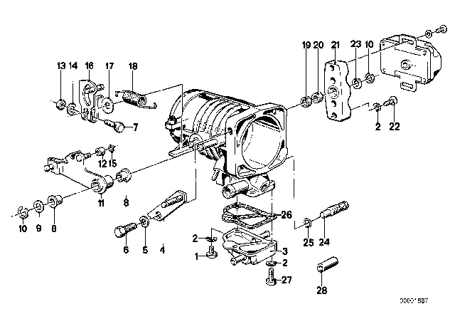 1977 BMW 630CSi Accelerator Pedal Diagram 1