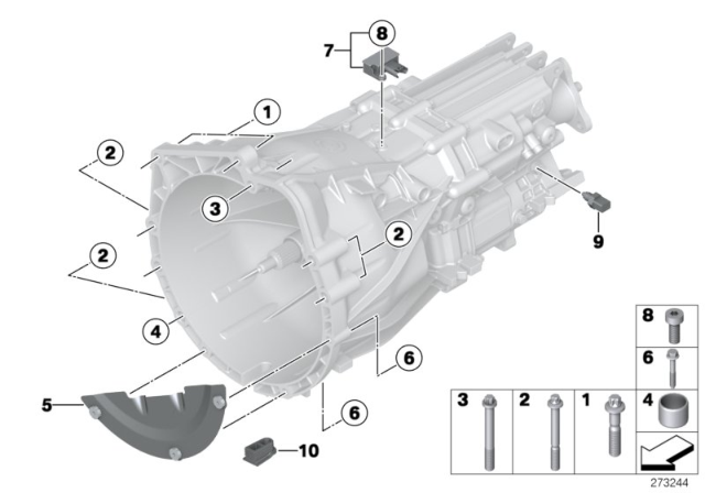 2015 BMW 320i Transmission Mounting Diagram