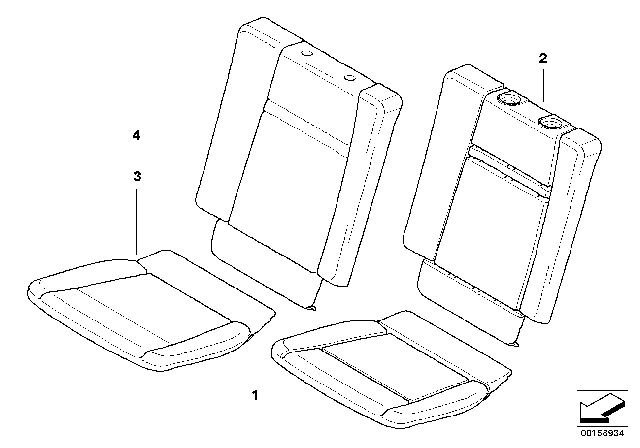 2009 BMW X5 Cover Backrest, Leather, Right Diagram for 52309149336