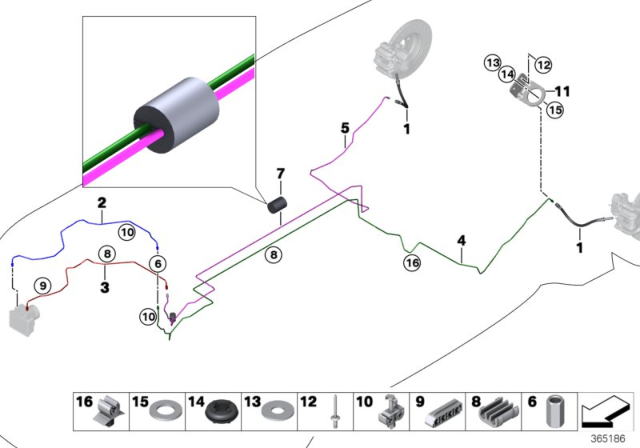 2020 BMW i8 Line Clip, Double Diagram for 34306858579