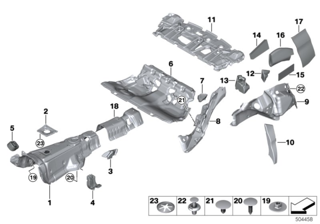 2019 BMW 330i xDrive SOUND INSULATING TUNNEL FRON Diagram for 51487433817