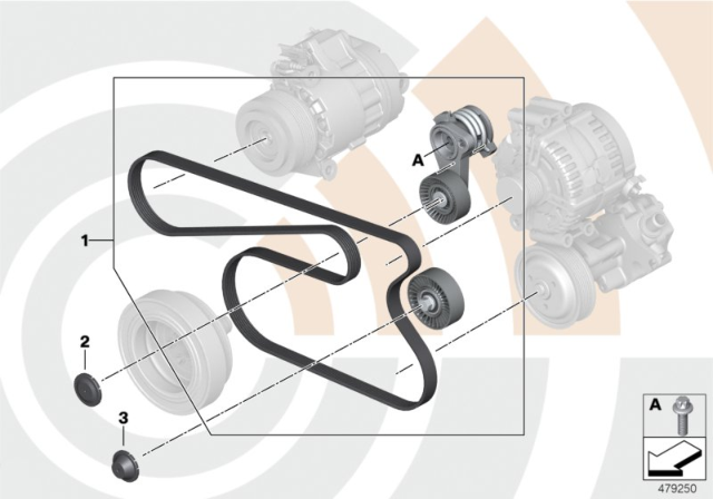 2015 BMW 640i Repair Kit, Belt Drives, Value Line Diagram