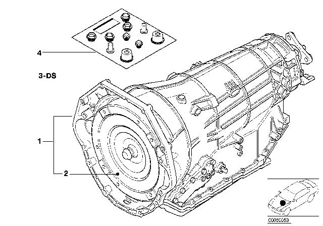 1994 BMW 740i Exchange Automatic Transm.Eh With Oil Cooler Diagram for 24001421350