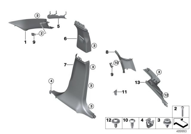 2015 BMW X4 Deformation Plate, A-Pillar, Right Diagram for 51437339104