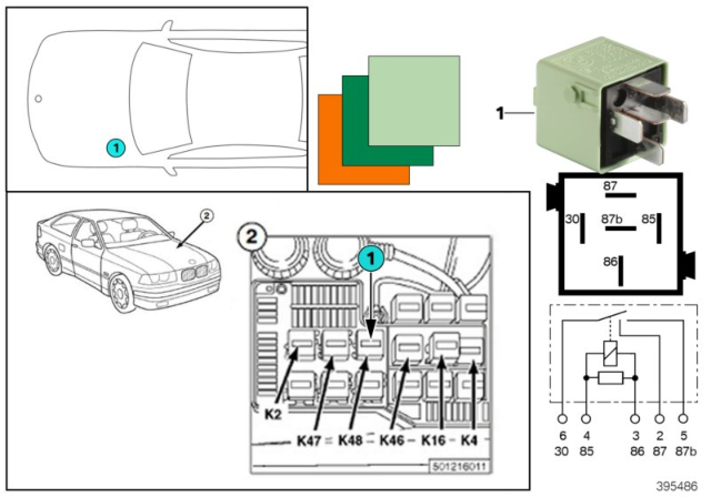 1993 BMW 320i Relay, Driving Lights Diagram