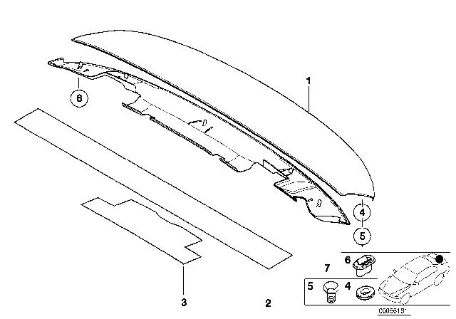 2003 BMW 325xi Rear Spoiler Diagram