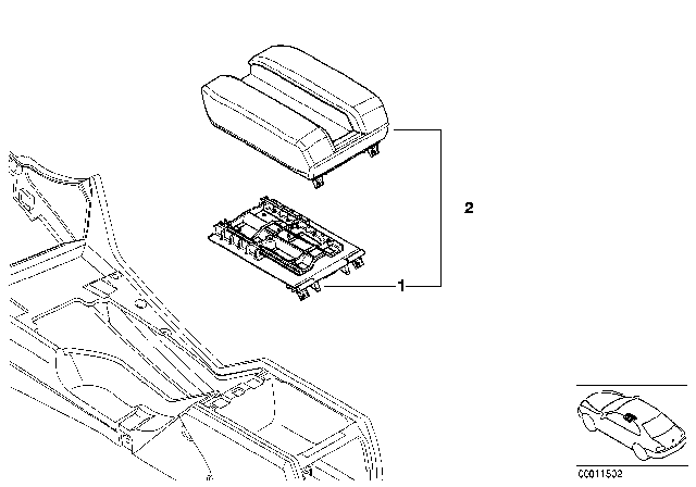 2003 BMW 525i Individual Centre Arm Rest Diagram 2