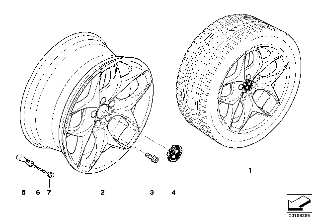 2013 BMW X6 BMW LA Wheel, Double Spoke Diagram 1