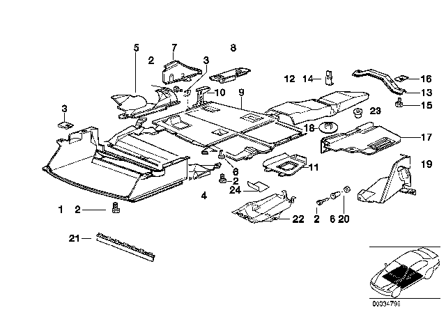 1994 BMW 318i Heat Insulation And Air Duct Diagram