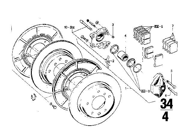 1969 BMW 2800 Rear Wheel Brake Diagram 2