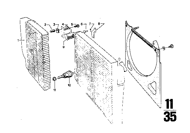 1970 BMW 2800 Cooling / Exhaust System Diagram 1