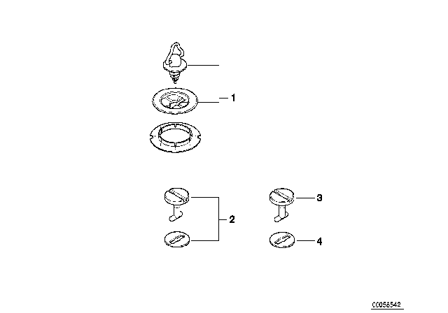 1998 BMW M3 Floor Mat Locks Diagram