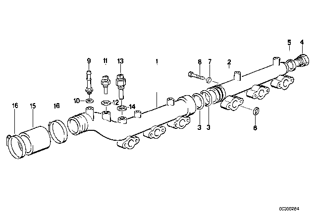 1992 BMW M5 Water Temperature Sensor Diagram for 13621401945